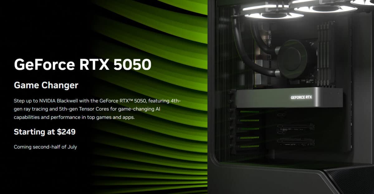 Nvidia anuncia RTX 5050 8GB a 249$ para meio de Julho