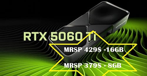 Nvidia RTX 5060Ti com MRSP de 429$ para a Versão 16GB